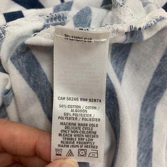 Splendid Shirt Womens Extra Large Knotted Twist Striped Cropped Short Sleeve Tee - Picture 10 of 13